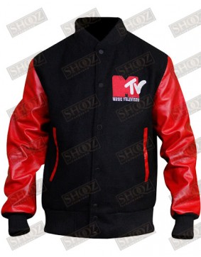 Robert Pattison Mtv Red & Black Bomber Jacket